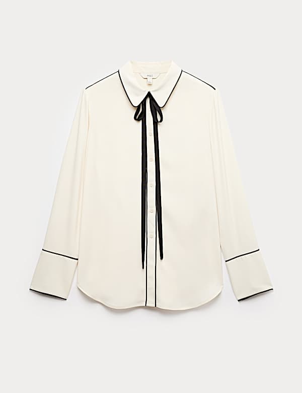 Bow Tie Piped Detail Shirt - RS