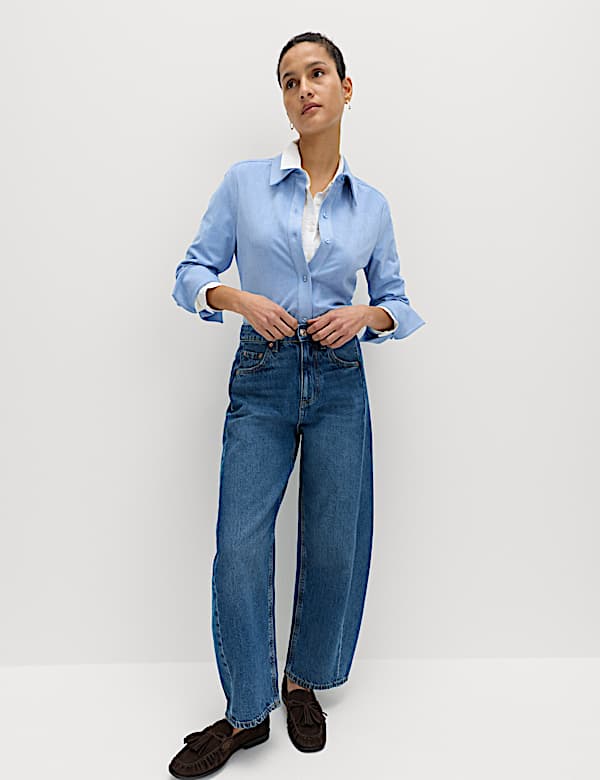 Faux Suede Collared Button Through Shirt - CY