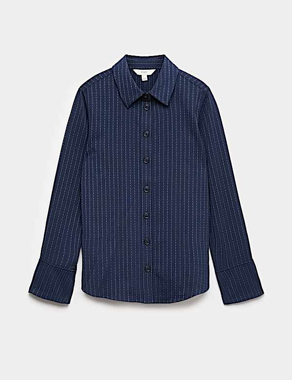 Pinstripe Collared Fitted Shirt - CA