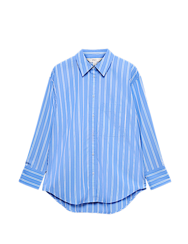 Pure Cotton Striped Girlfriend Shirt