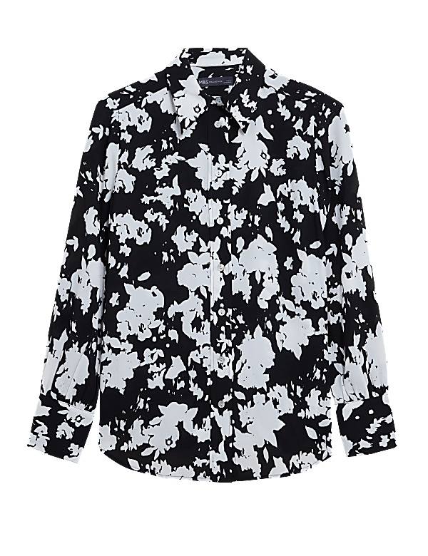 Floral Collared Long Sleeve Shirt