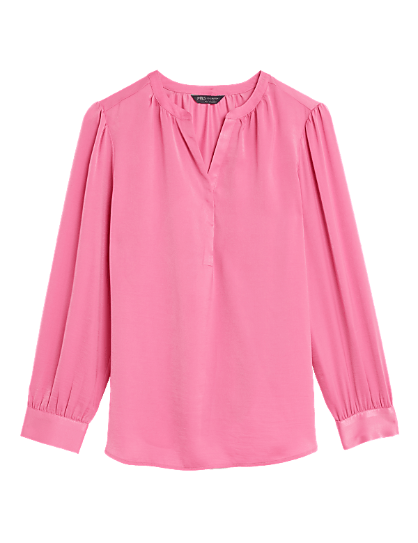 Round Neck Popover Blouse
