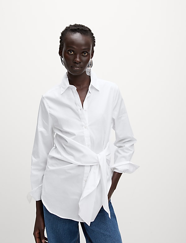 Pure Cotton Collared Knot Shirt