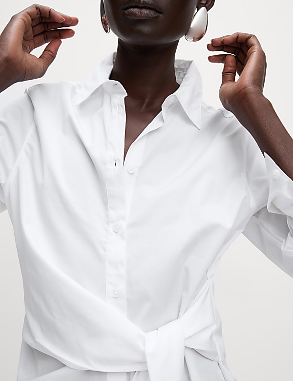 Pure Cotton Collared Knot Shirt