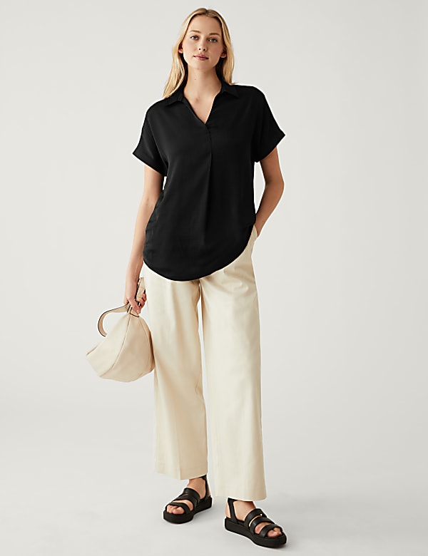 Satin Popover Blouse