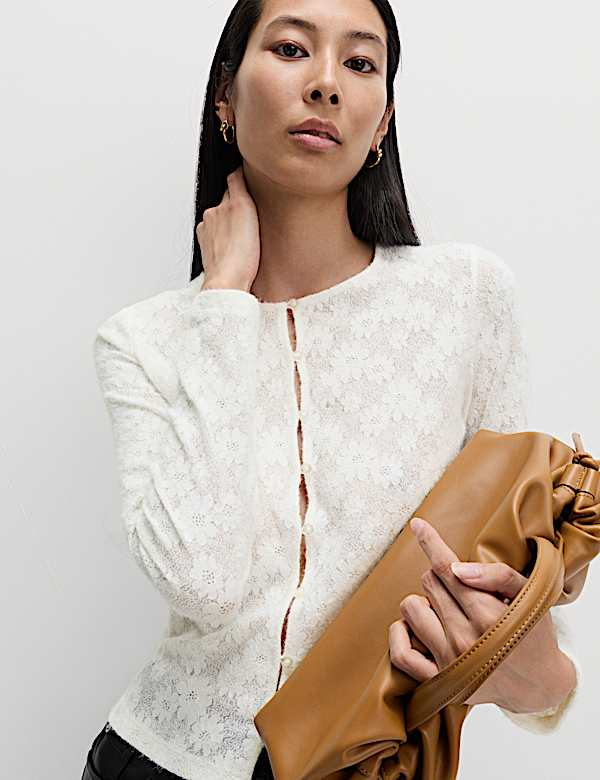 Flower Detail Cosy Button Through Top - IL