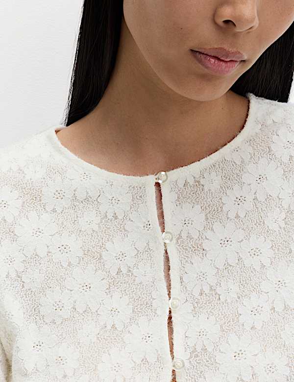 Flower Detail Cosy Button Through Top - IL