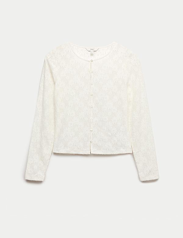 Flower Detail Cosy Button Through Top - IL