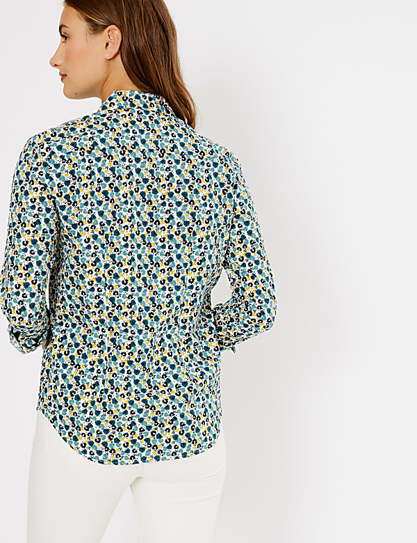 Pima Cotton Floral Button Detailed Shirt