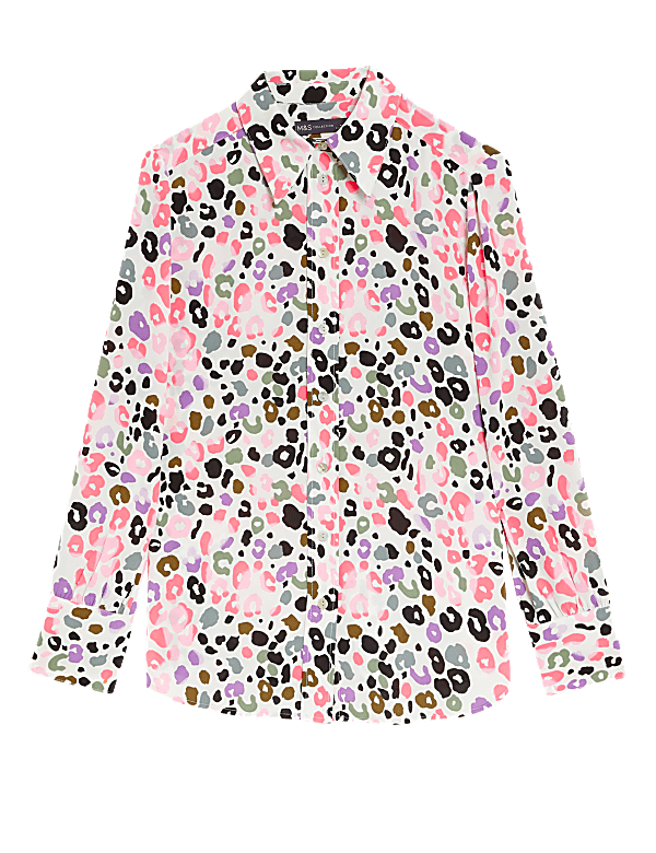 Printed Collared Long Sleeve Shirt