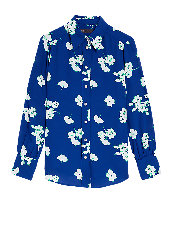 Printed Collared Long Sleeve Shirt
