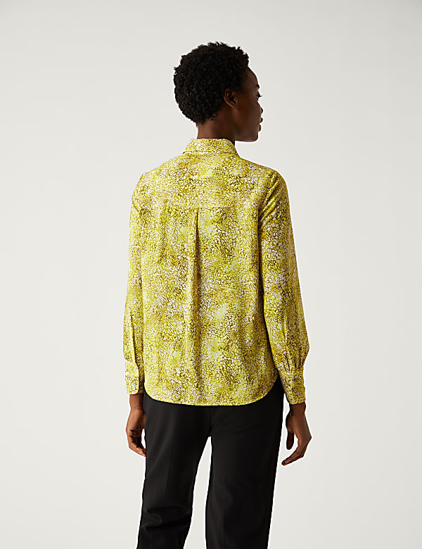 Printed Collared Long Sleeve Shirt
