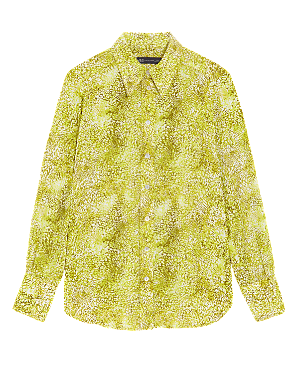 Printed Collared Long Sleeve Shirt