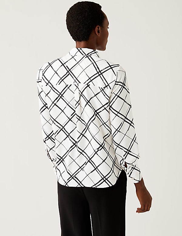 Printed Collared Long Sleeve Shirt