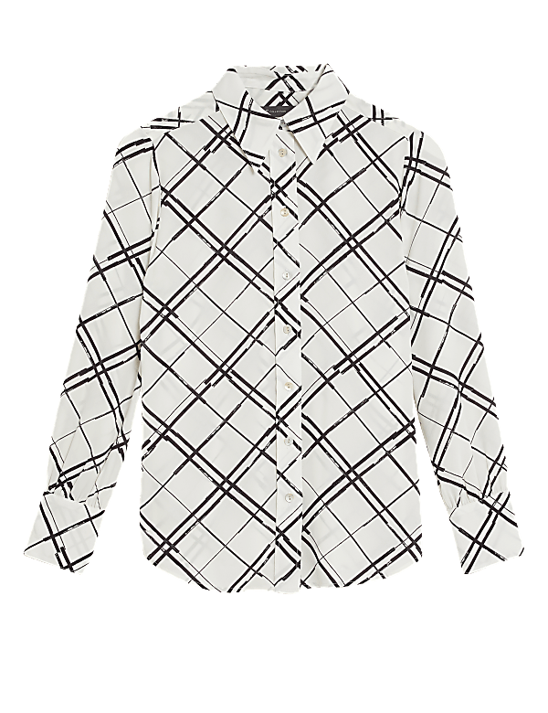 Printed Collared Long Sleeve Shirt
