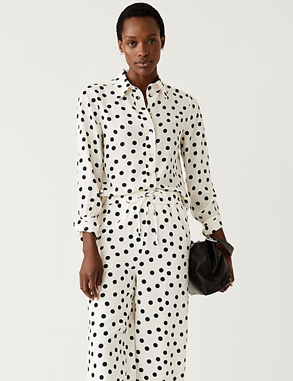 Printed Collared Long Sleeve Shirt