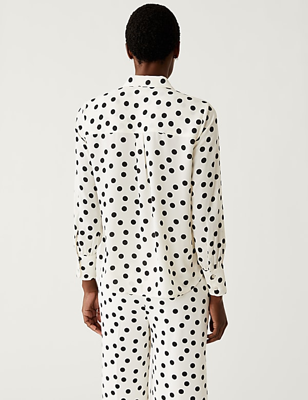 Printed Collared Long Sleeve Shirt