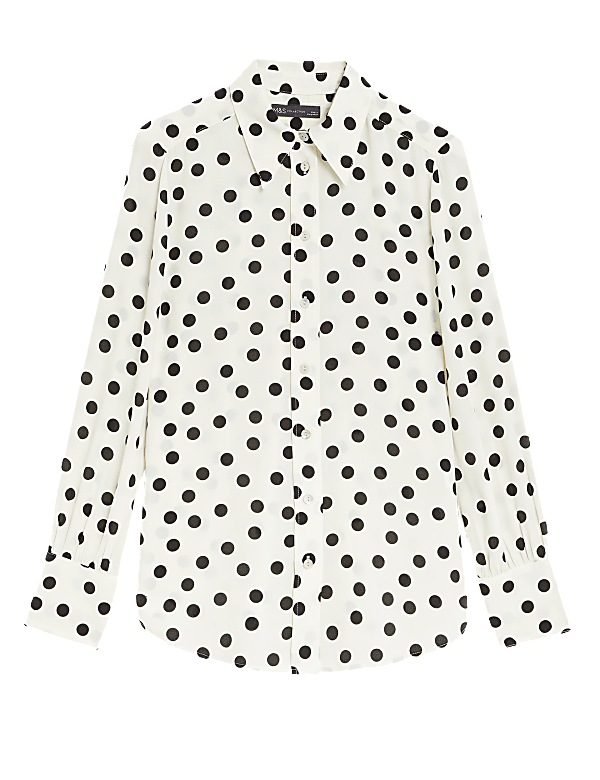 Printed Collared Long Sleeve Shirt