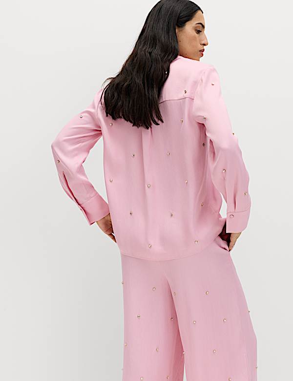 Sparkly Embellished Collared Shirt