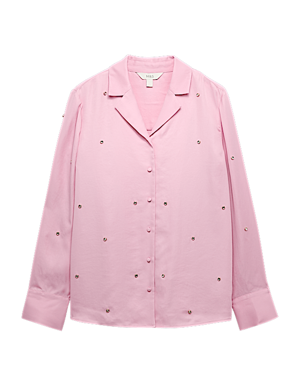 Sparkly Embellished Collared Shirt