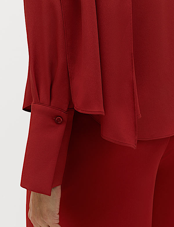 Draped Detail Cowl Neck Top - FR