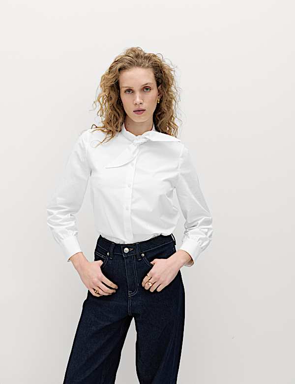 Chemisier Noir M&S Taille 20 - Coton Stretch, Manches Longues, Neuf Avec étiquettes
