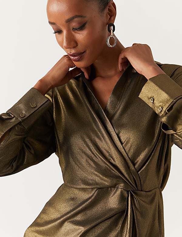 Sparkly V-Neck Wrap Top