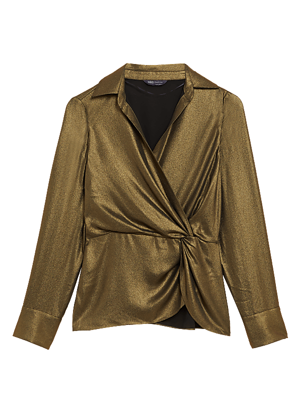 Sparkly V-Neck Wrap Top