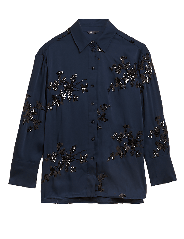 Sequin Collared Shirt