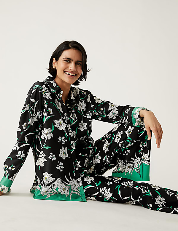 Floral Collared Longline Shirt