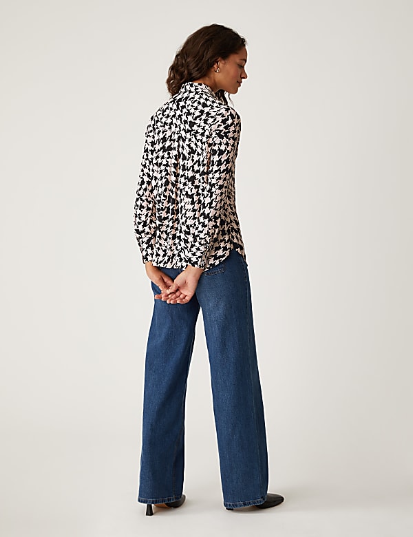 Printed Collared Long Sleeve Shirt