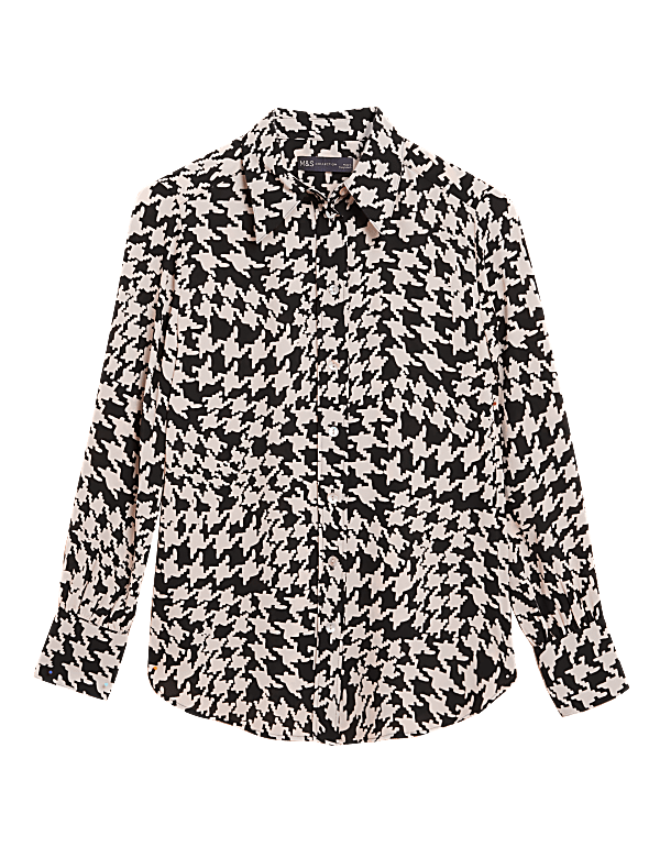 Printed Collared Long Sleeve Shirt