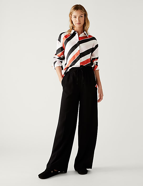Striped Collared Long Sleeve Shirt
