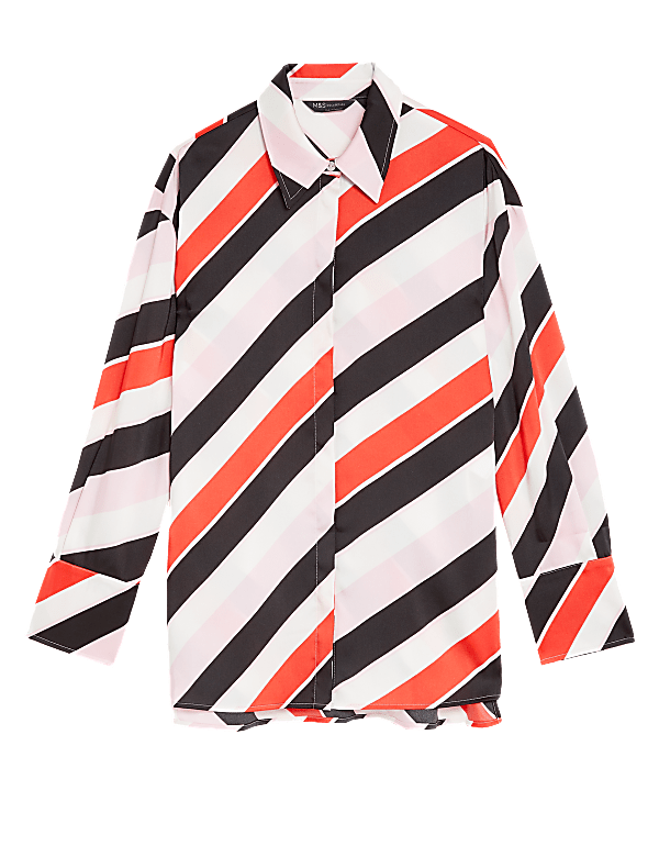 Striped Collared Long Sleeve Shirt