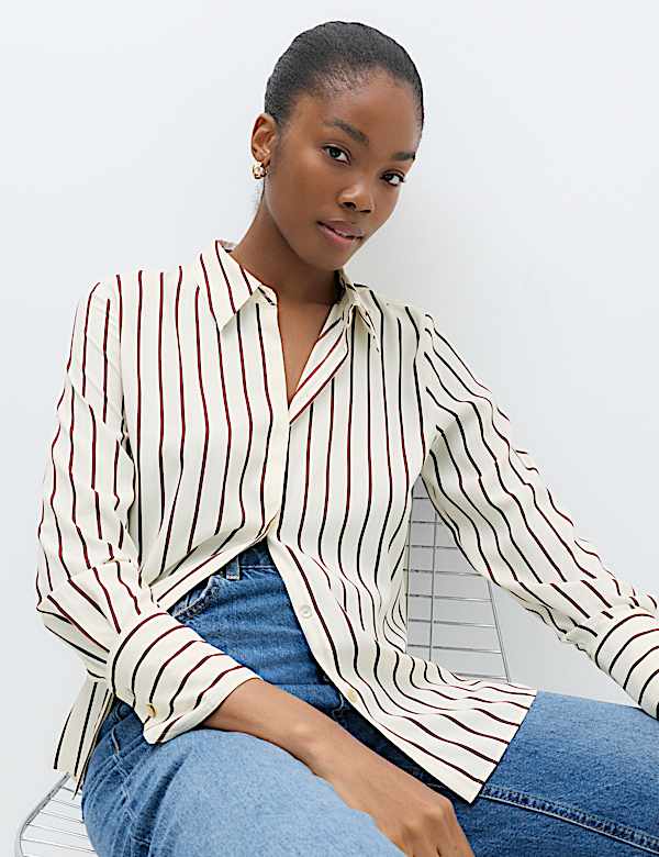 Petite Polka Dot Collared Button Through Shirt - AU