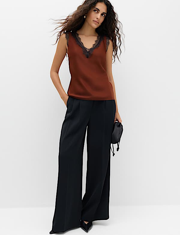 Lace Trim V-Neck Cami Top - MX