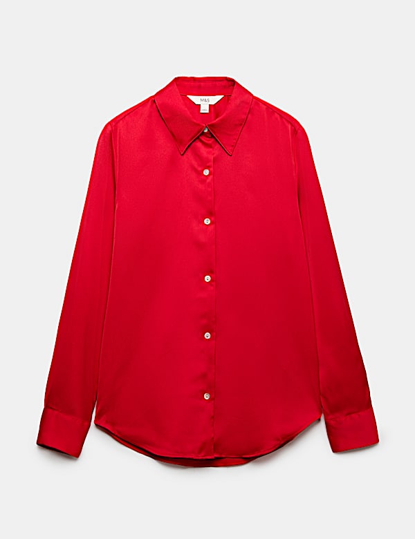 Satin Collared Button Through Shirt - UA