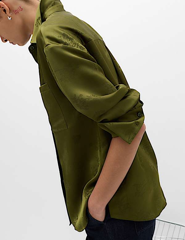 Satin Jacquard Utility Shirt - NZ
