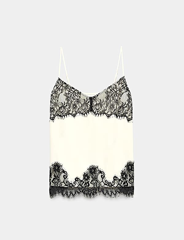 Longline Lace Insert Cami Top - BN