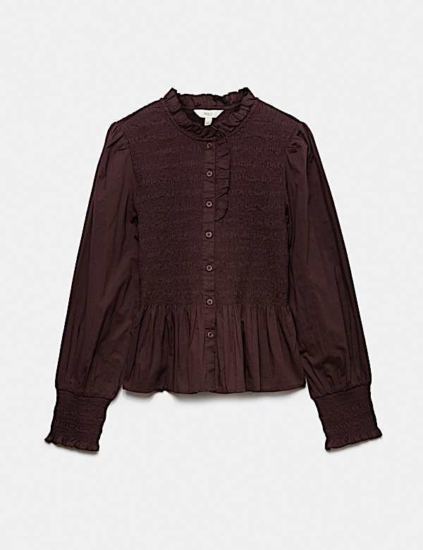 Pure Cotton Shirred Shirt - CA