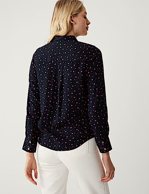 Printed Collared Long Sleeve Shirt