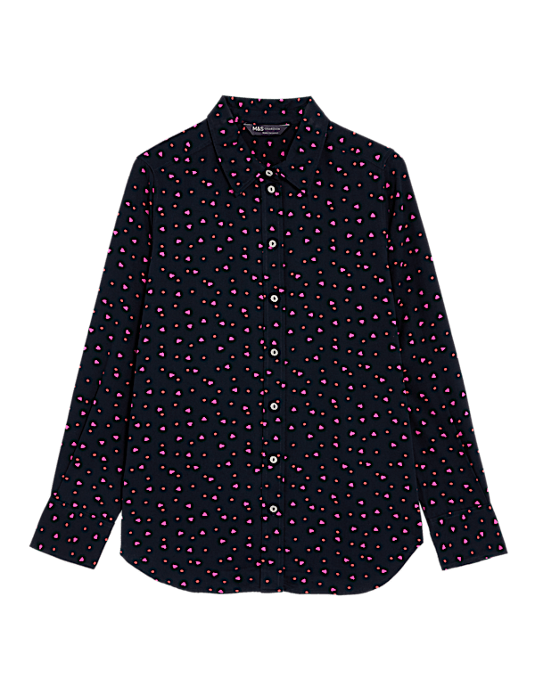Printed Collared Long Sleeve Shirt
