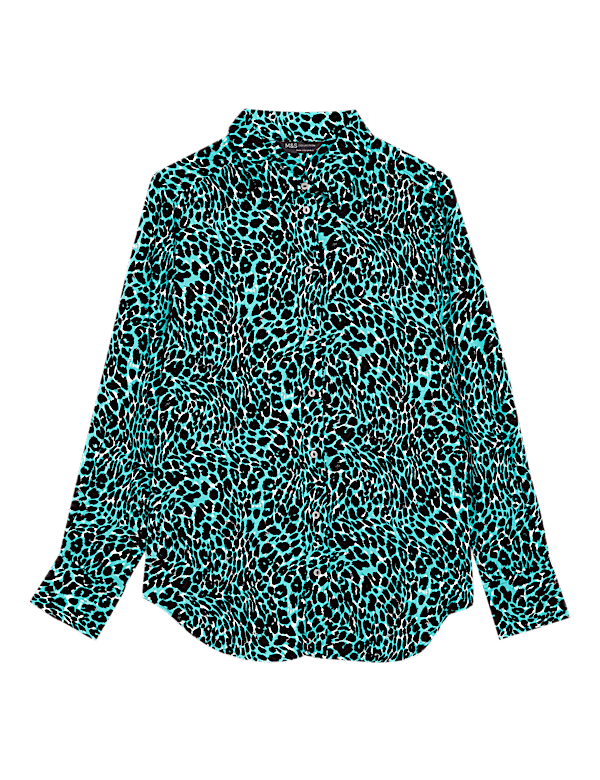 Printed Collared Long Sleeve Shirt