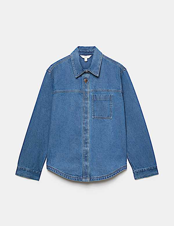 Pure Cotton Button Detail Collared Shirt - TW