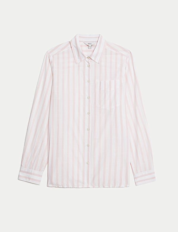 Kemeja Motif Garis Katun Murni - ID