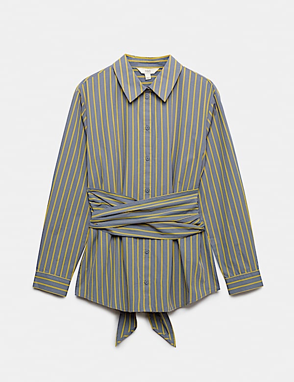 Chemise 100 % coton &agrave; rayures et &agrave; nouer &agrave; la taille - LU