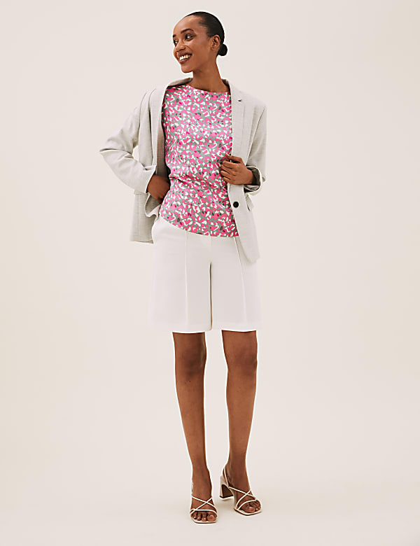 Animal Print Slash Neck Relaxed Top