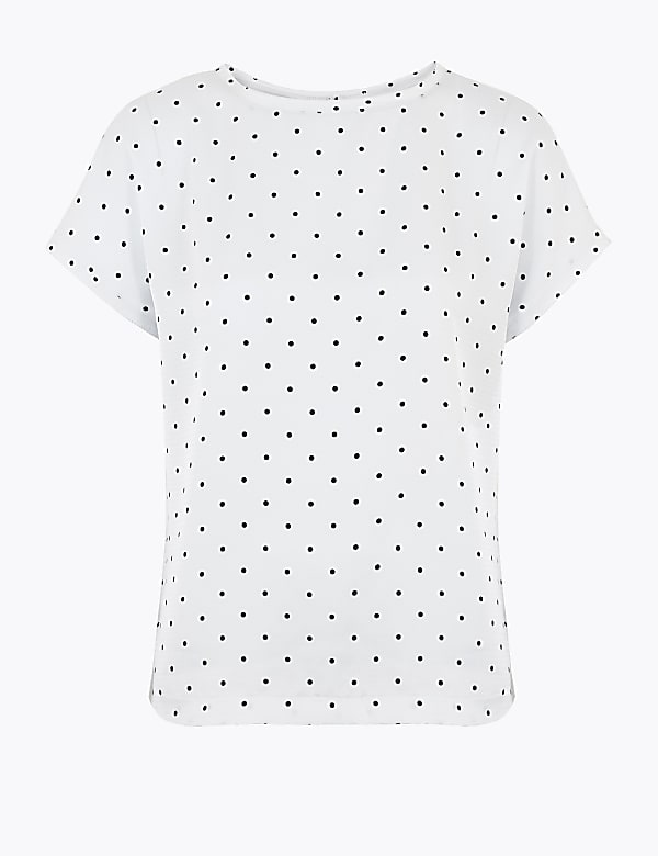 Polka Dots Round Neck Top