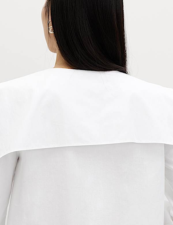 חולצת מכותנה טהורה עם צווארון - IL