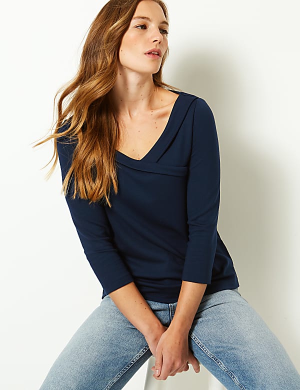 3/4 sleeve t shirts women's india top